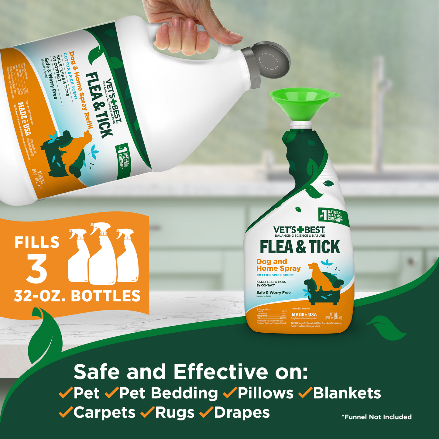 Flea and Tick Home Spray for Dogs Refill �Cotton Spice Scent