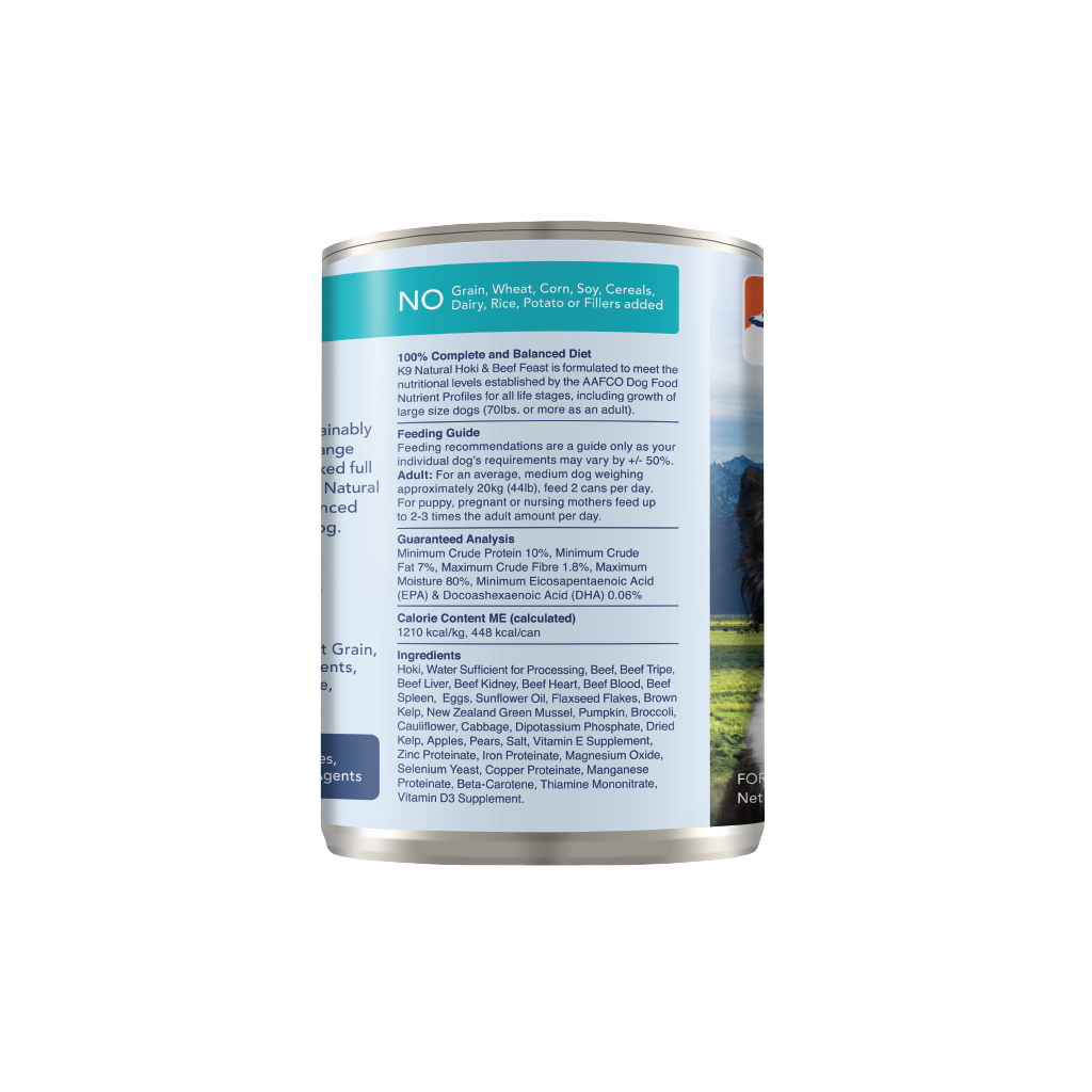 K9 Hoki & Beef Feast Canned Dog Food