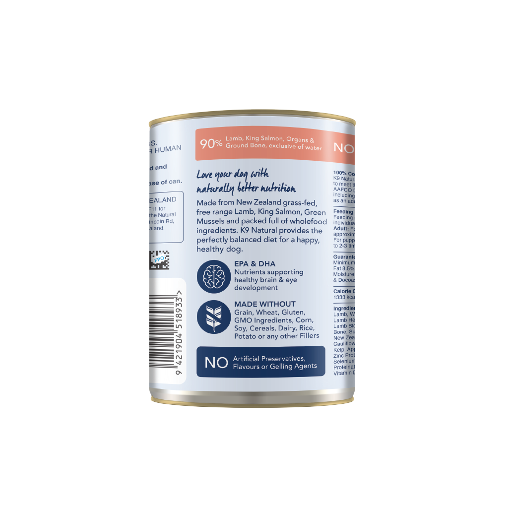 K9 Lamb & King Salmon Feast Canned Dog Food