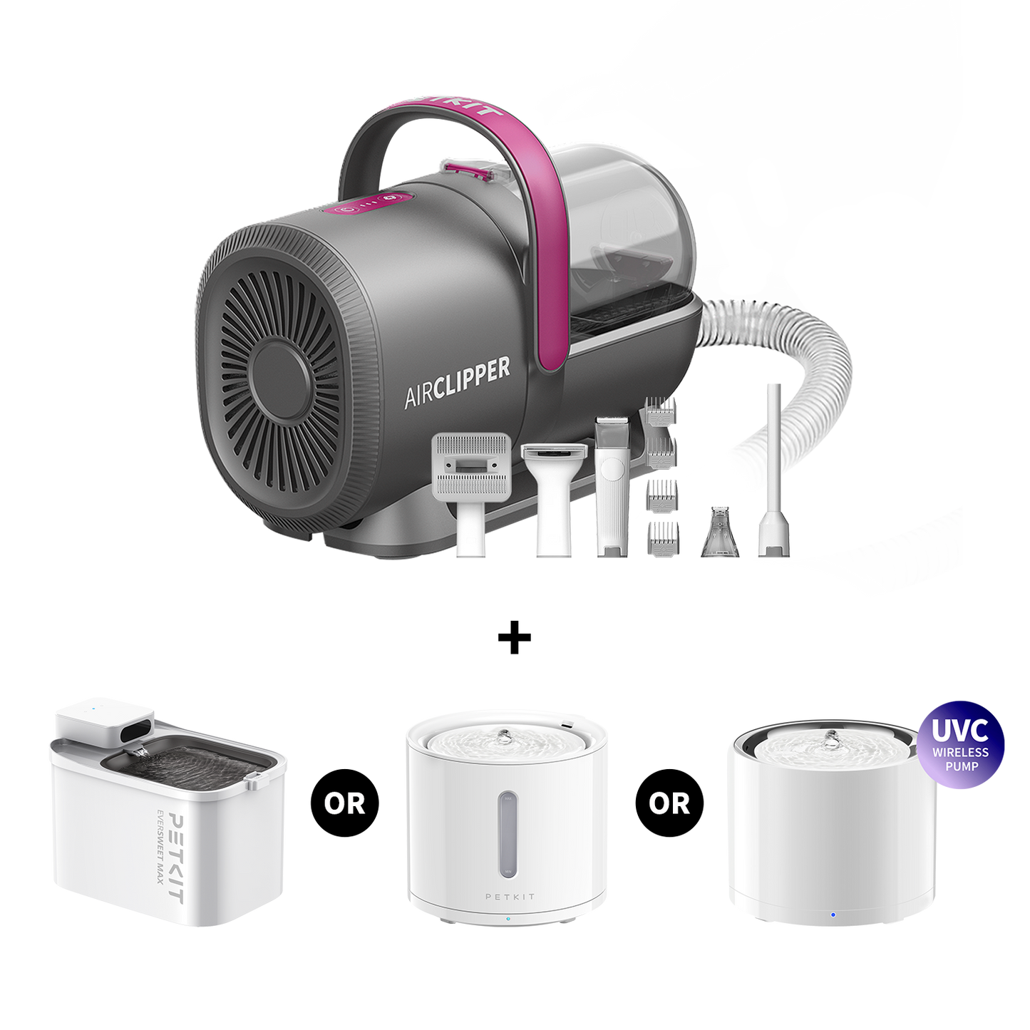 PetKte FurWaker Grooming Kit+EverSweet Fountain