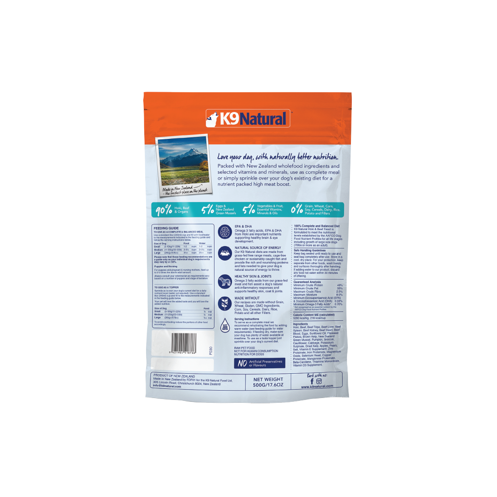 K9 Hoki & Beef Feast Freeze-Dried Dog Food