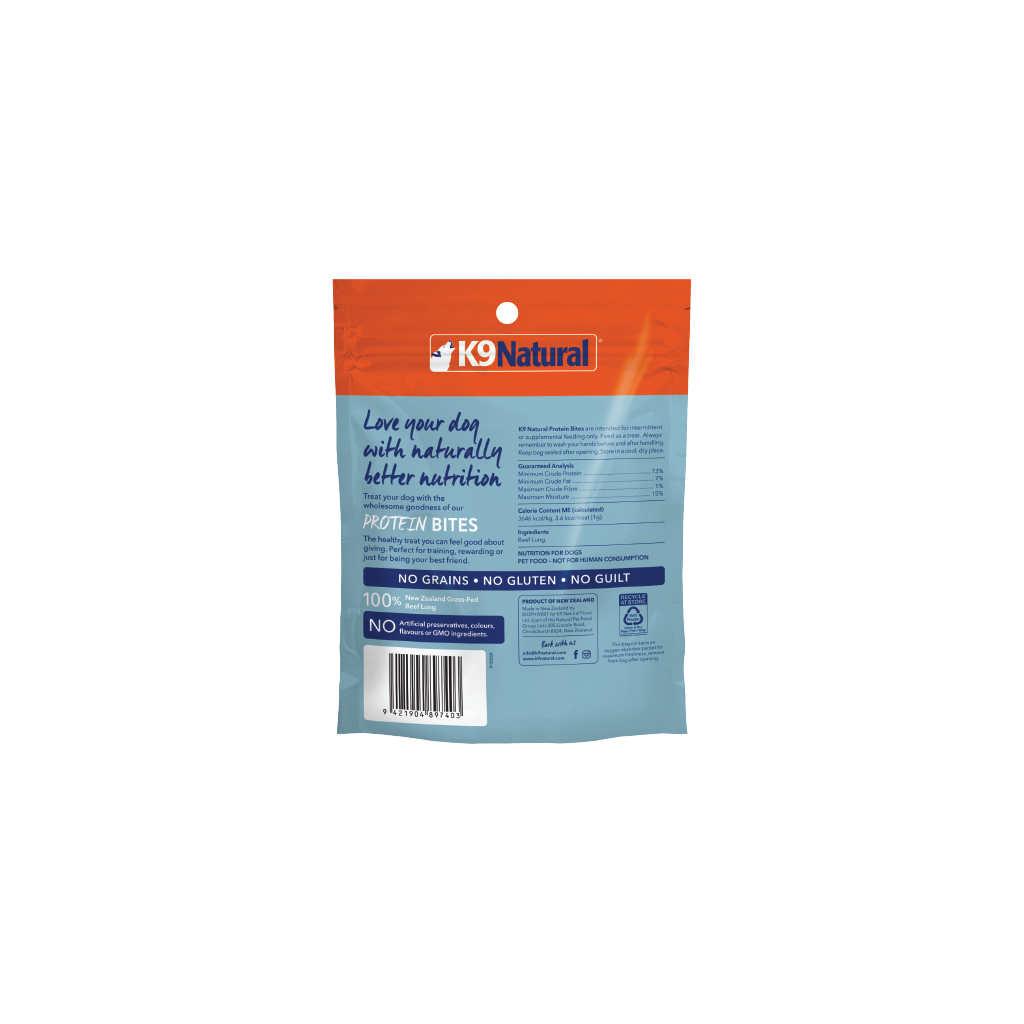 K9 Beef Lung Protein Bites Dog Treats