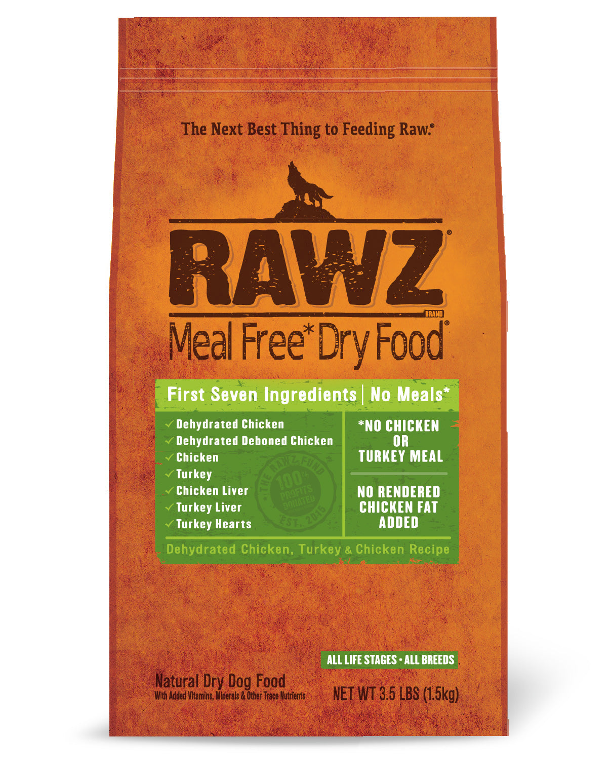 Rawz Meal Free Dehydrated Chicken and Turkey Recipe, Dry Dog Food