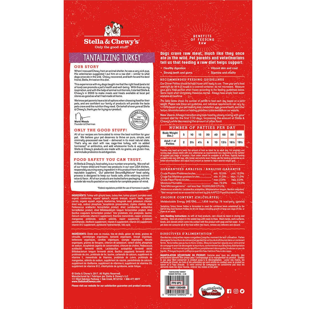 Tantalizing Turkey Frozen Raw Dinner Patties