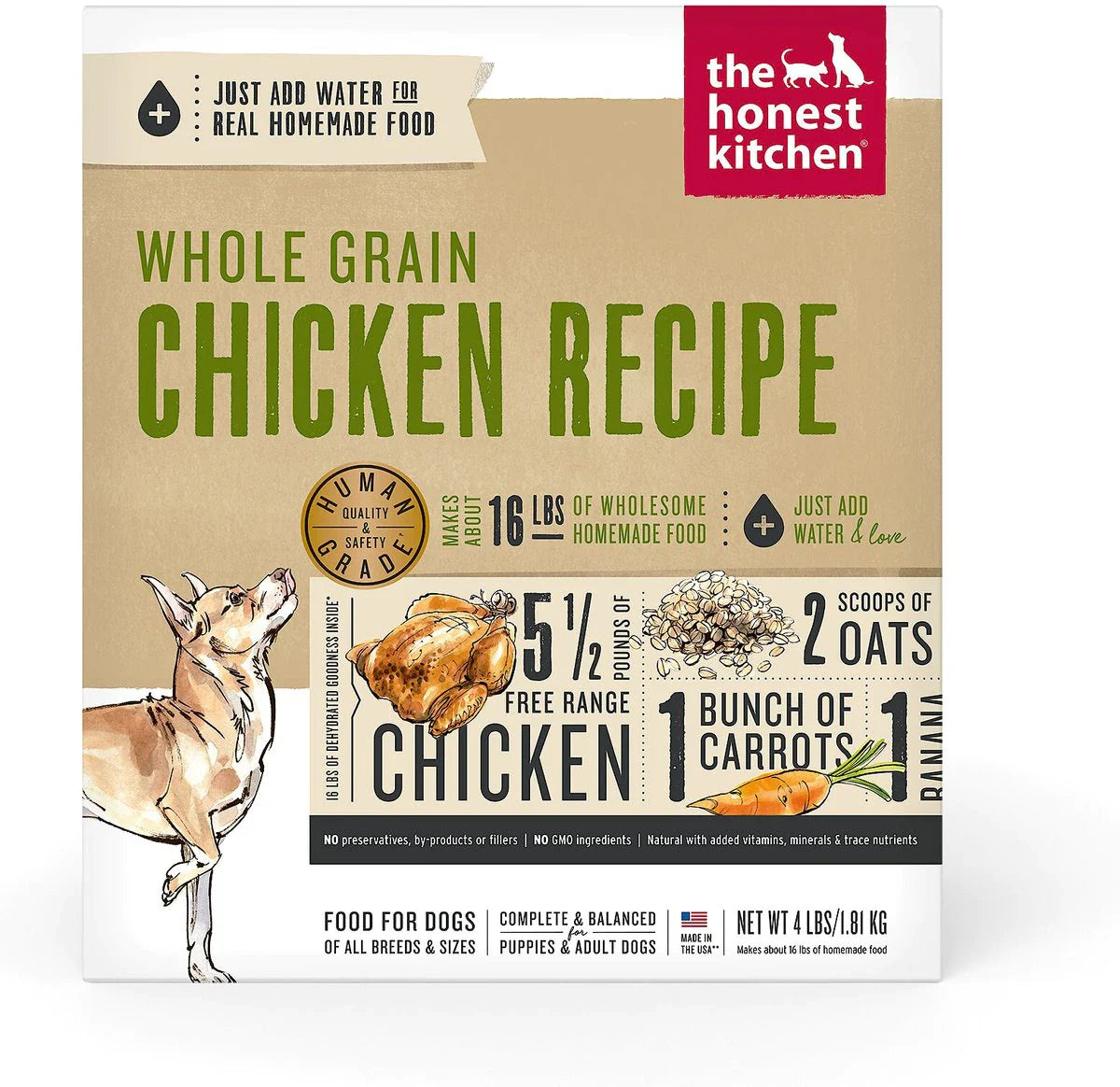 The Honest Kitchen Whole Grain Chicken Recipe Dehydrated Dog Food