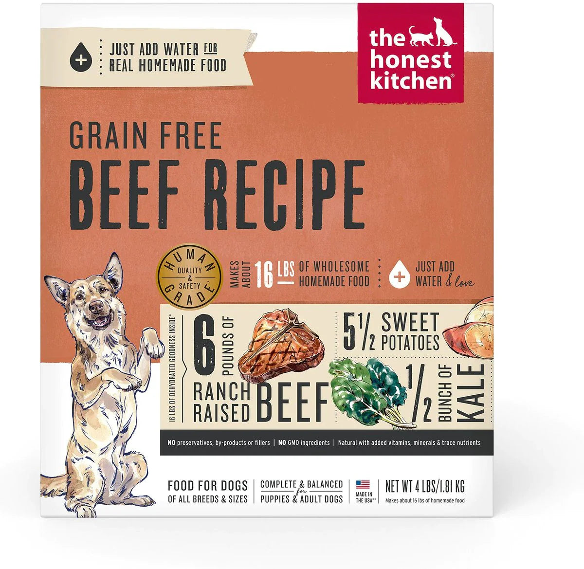 The Honest Kitchen Grain Free Beef Recipe Dehydrated Dog Food