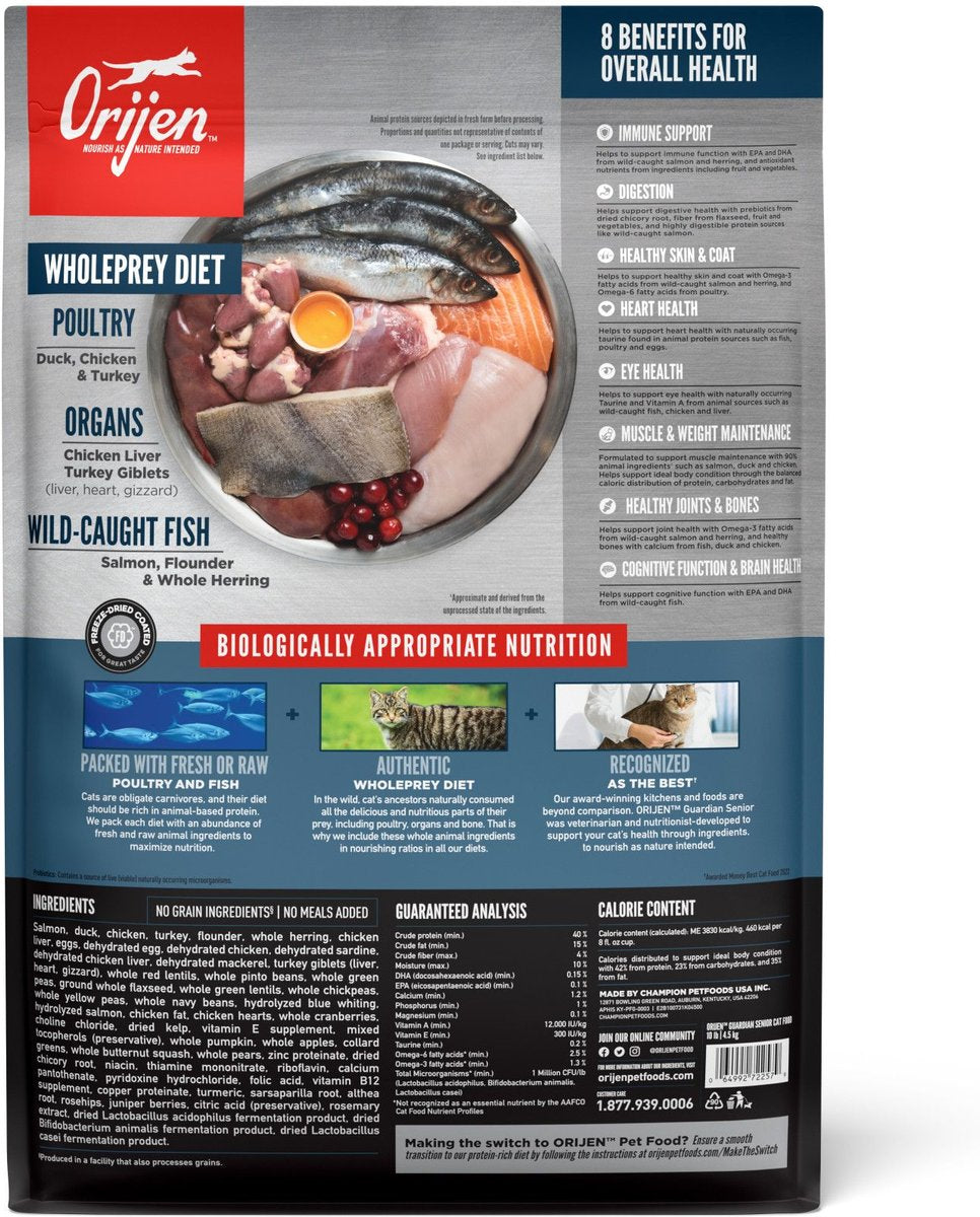 Orijen Guardian Senior 7+ Grain Free Dry Cat Food