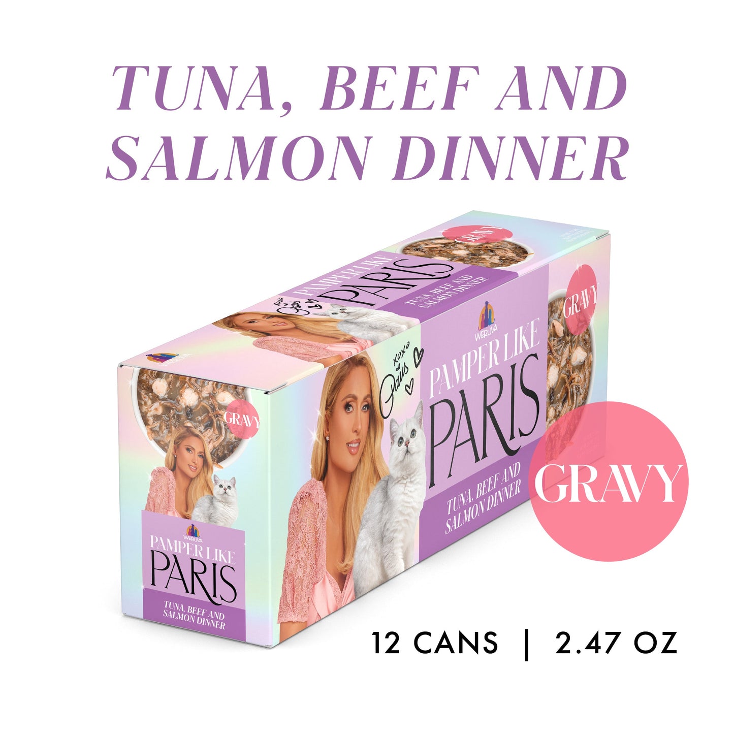 Tuna, Beef, and Salmon Dinner in Gravy