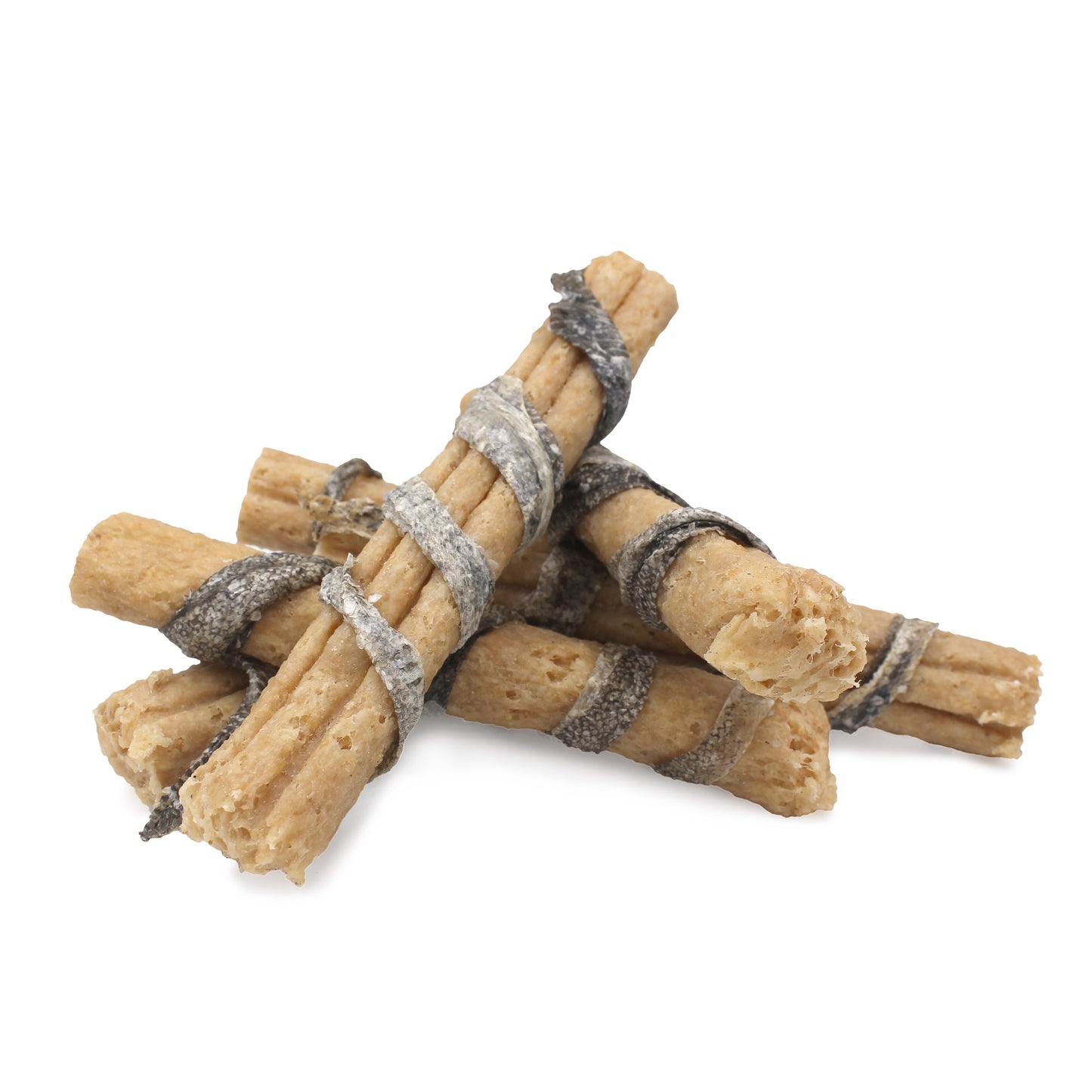 Beef Collagen Dental Chew Wrapped With Cod Skin 8"