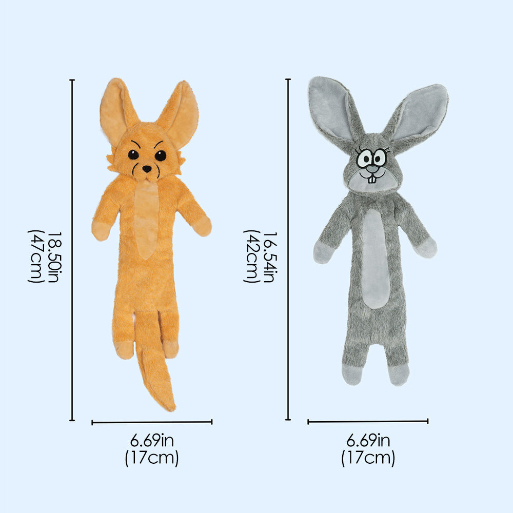 Rabbit and Fox Dog Chewing Toys - Interactive and Durable