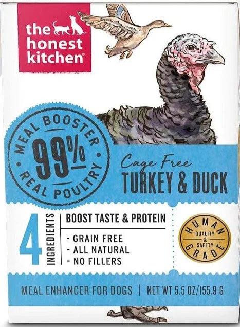 The Honest Kitchen Meal Booster 99% Turkey & Duck 5.5-oz, Dog Food Topper