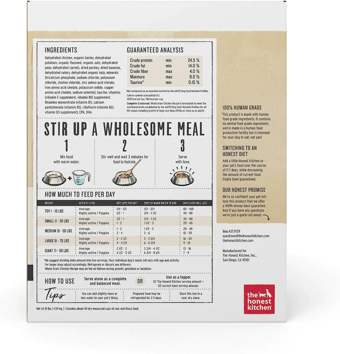 The Honest Kitchen Whole Grain Chicken Recipe Dehydrated Dog Food