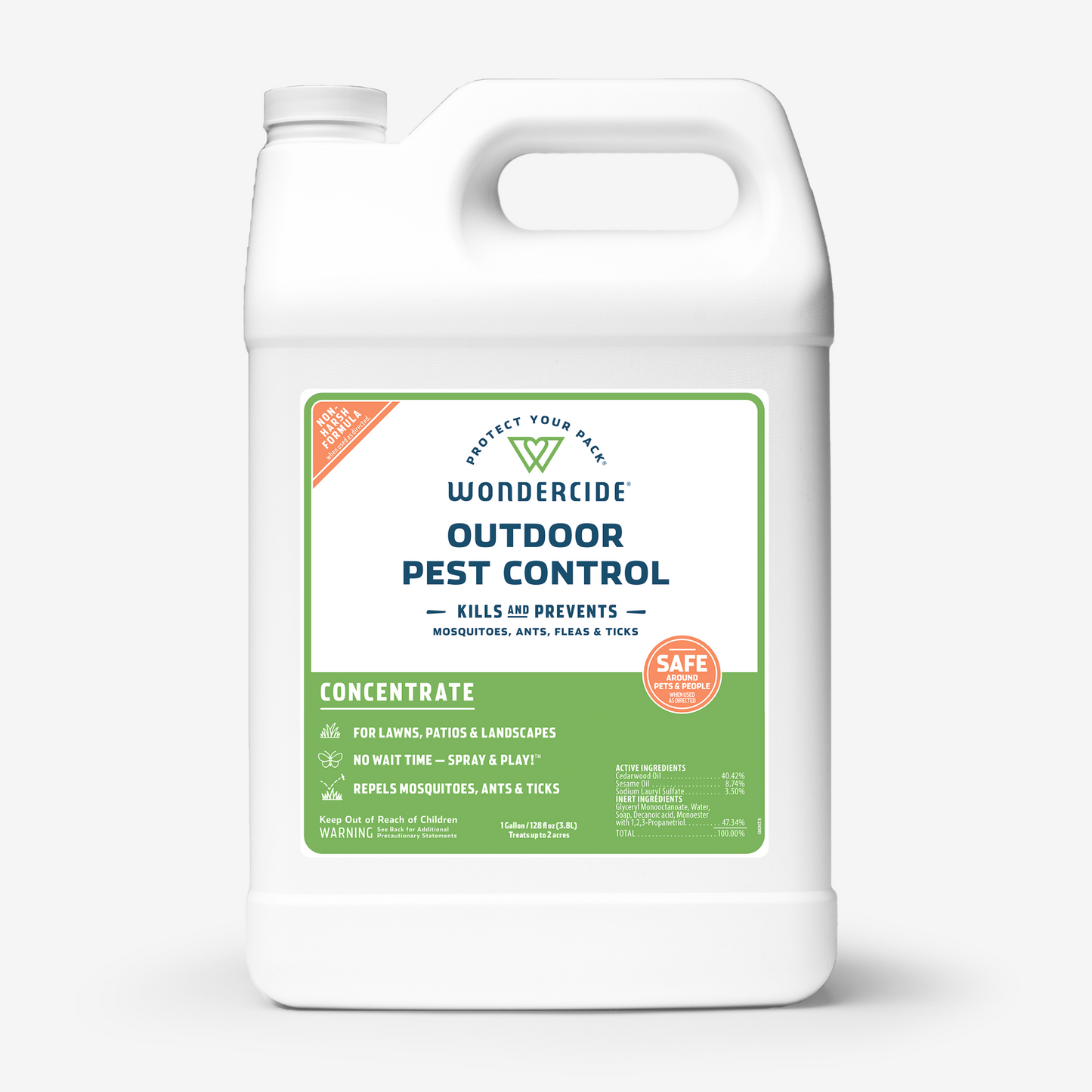 Wondercide Outdoor Pest Control Concentrate for Yard + Garden with Natural Essential Oils - 128 oz
