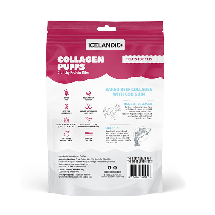 Beef Collagen Puffs with Cod Skin Treats for Cats