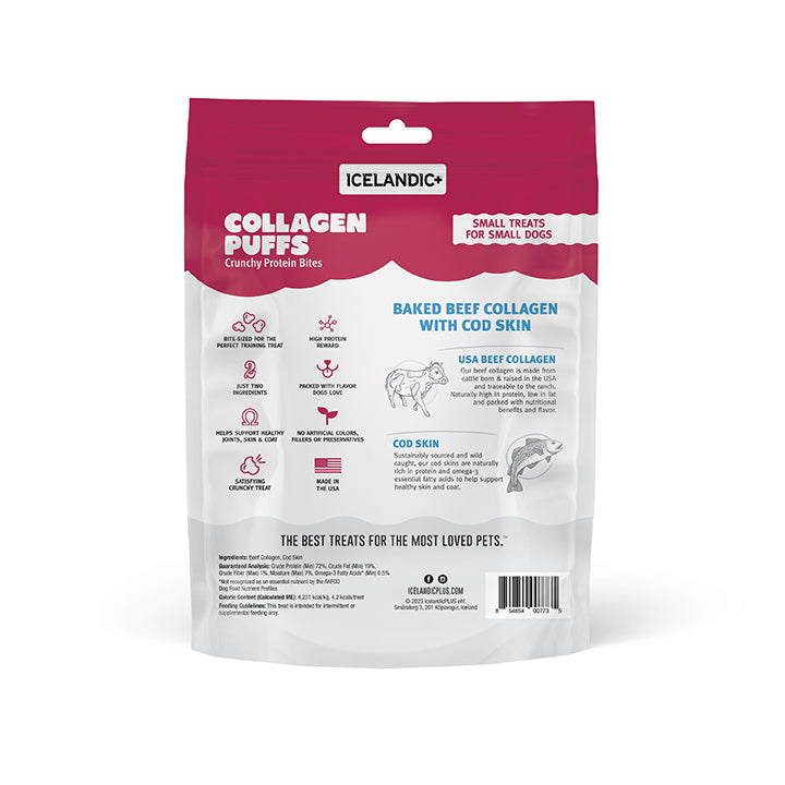 Beef Collagen Puffs with Cod Skin Treats for Small Dogs - 1.3oz