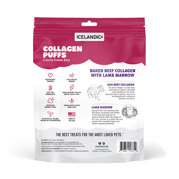 Beef Collagen Puffs with Marrow Treats for Dogs - 2.5oz