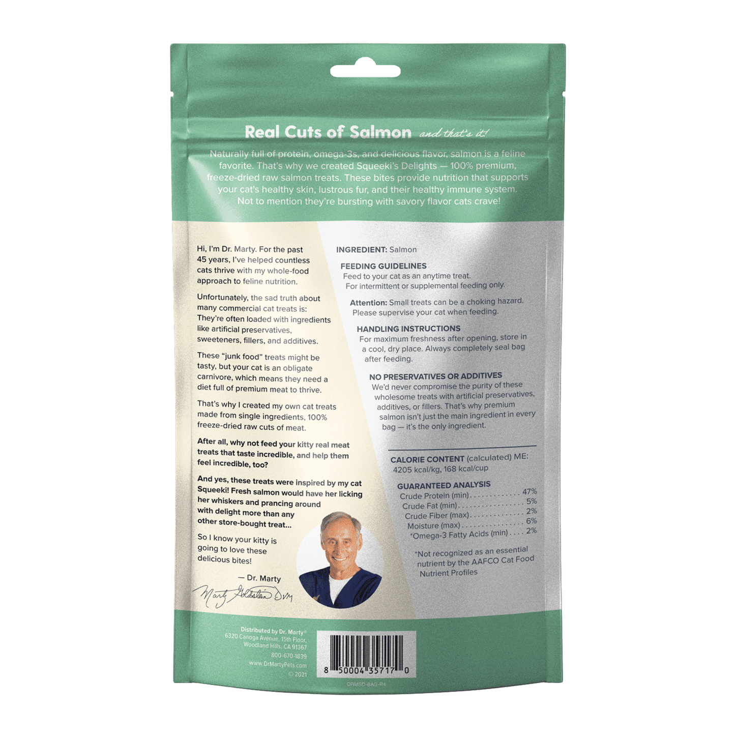 DR. MARTY Squeeki’s Delights Freeze-Dried Raw Salmon Cat Treats