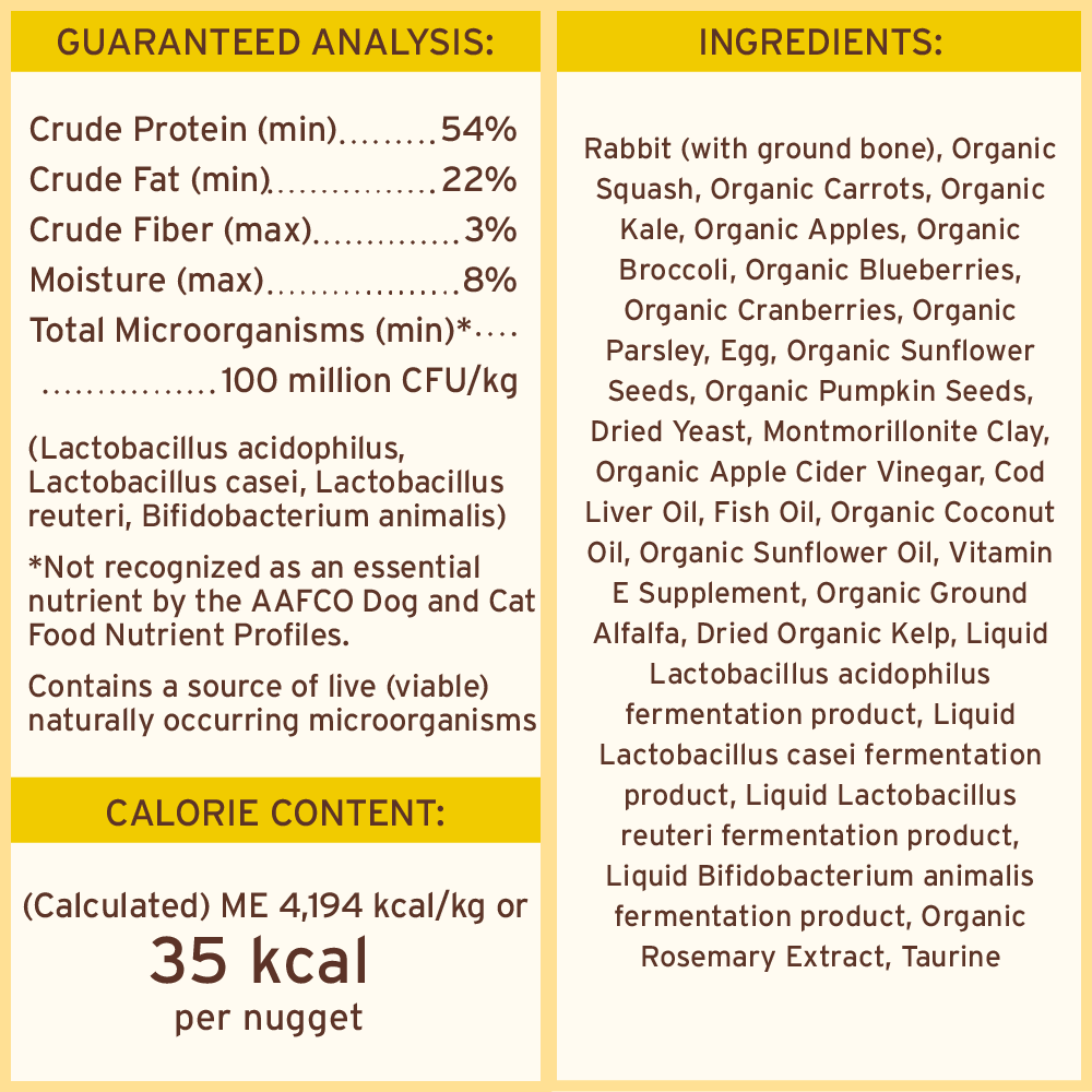 PrimalPetFood Freeze-Dried Raw Nuggets Dog Food - Rabbit Recipe