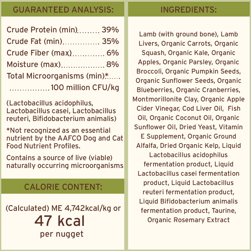 PrimalPetFood Freeze-Dried Raw Nuggets Dog Food - Lamb Recipe