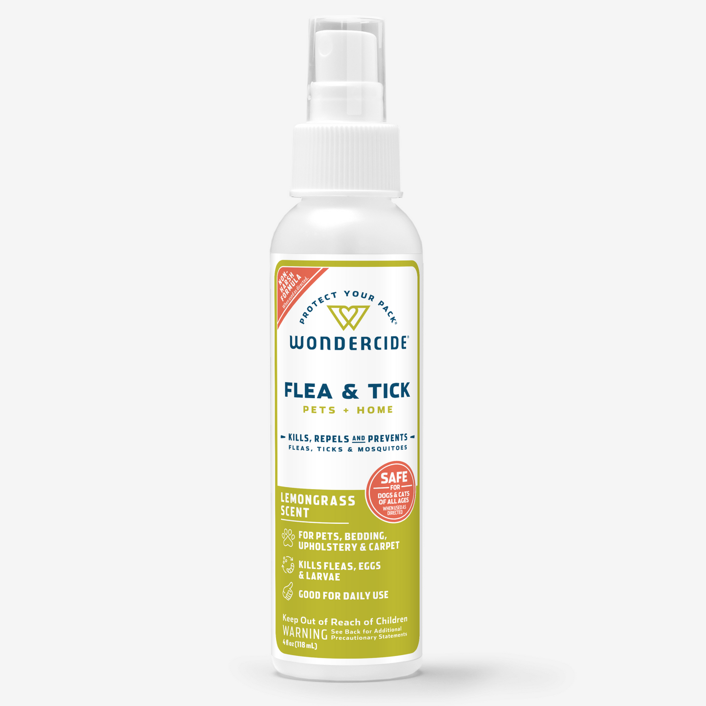Wondercide Lemongrass Flea & Tick Spray for Pets + Home with Natural Essential Oils