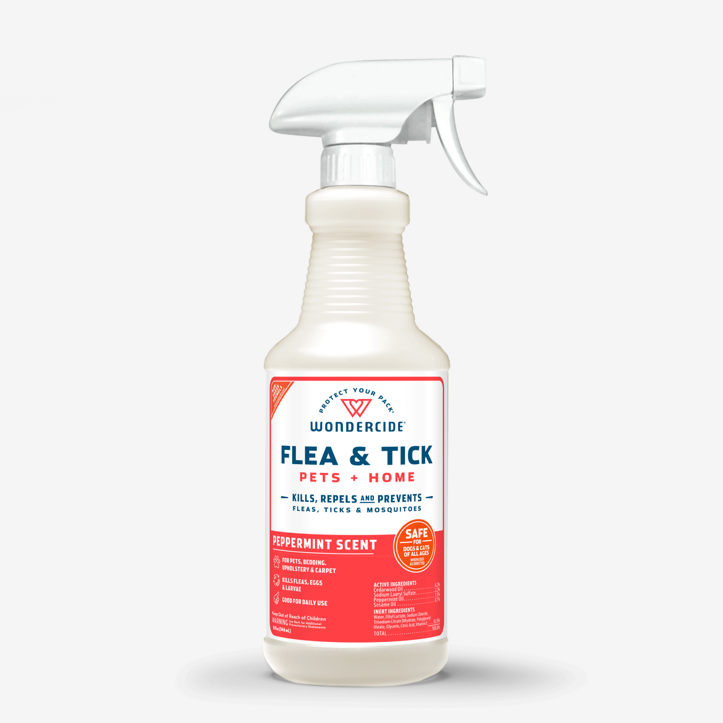 Wondercide Peppermint Flea & Tick Spray for Pets + Home with Natural Essential Oils