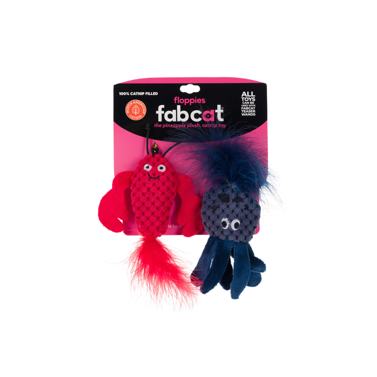 Lobster/Octopus Floppy 2-Pack Cat Toy