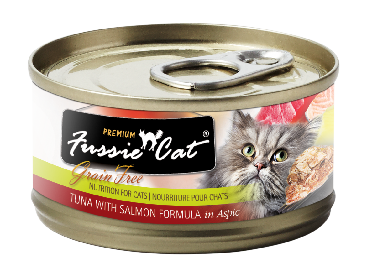 Fussie Cat Tuna & Salmon Wet Cat Food, 2.82-oz, Case of 24