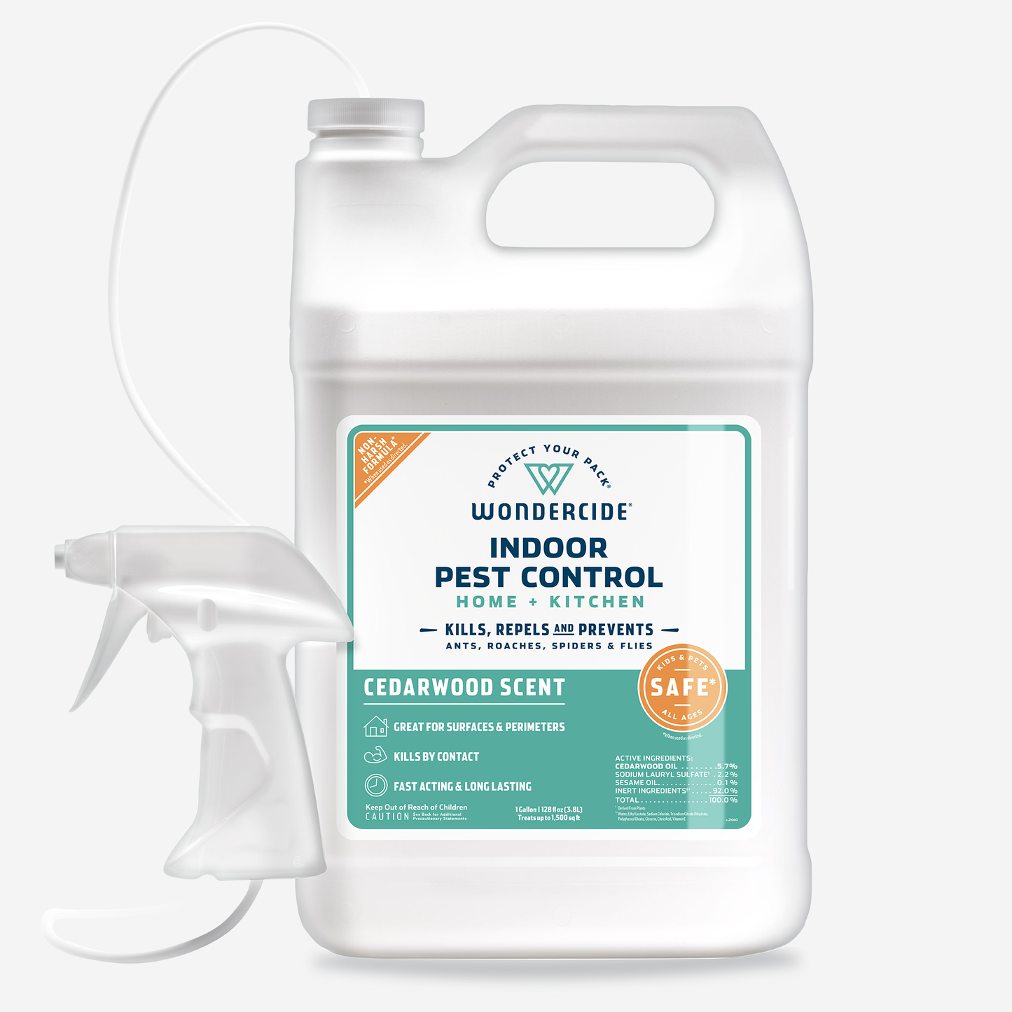 Wondercide 128 oz. Cedarwood Indoor Pest Control for Home + Kitchen with Natural Essential Oils