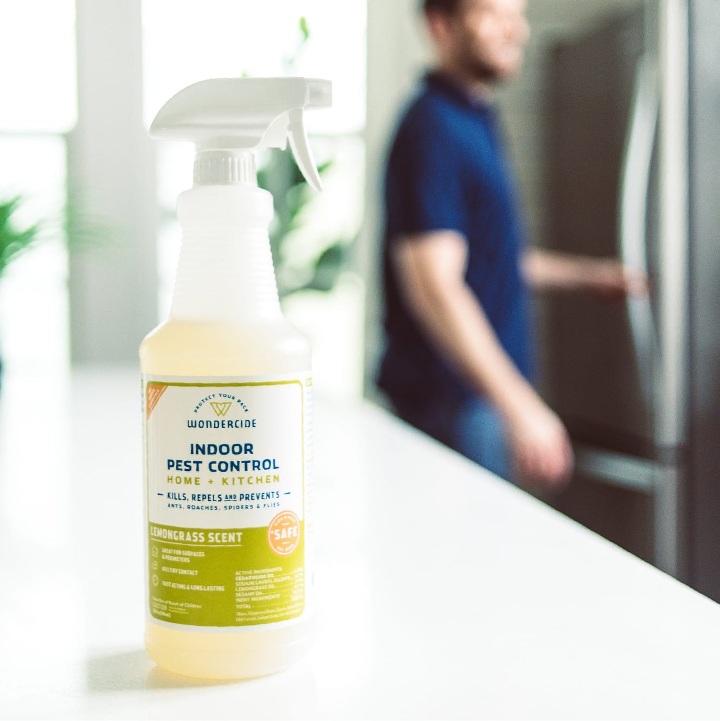 Wondercide 128 oz. Lemongrass Indoor Pest Control for Home + Kitchen with Natural Essential Oils
