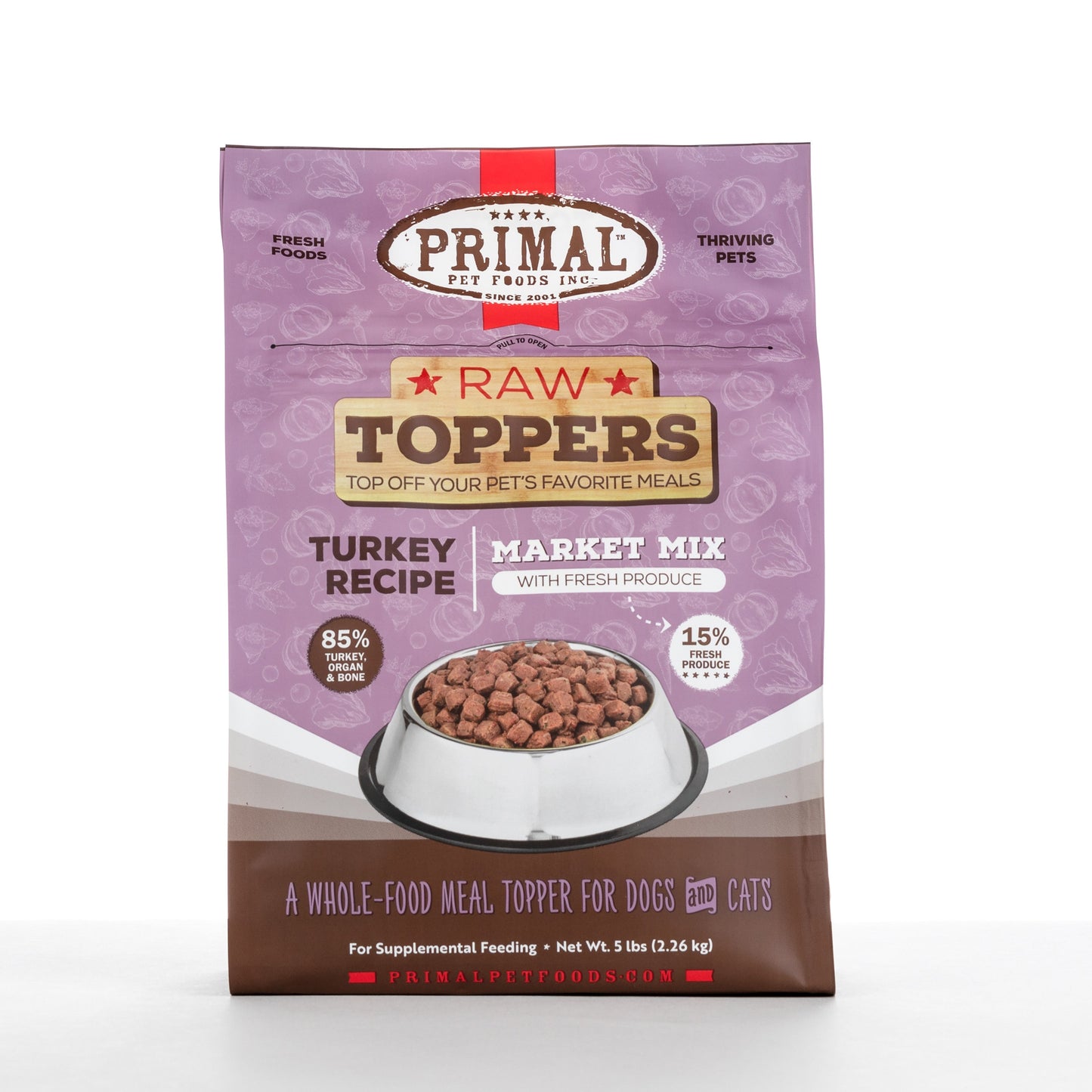 Primal Market Mix Raw Topper for Cat & Dog - Turkey Recipe