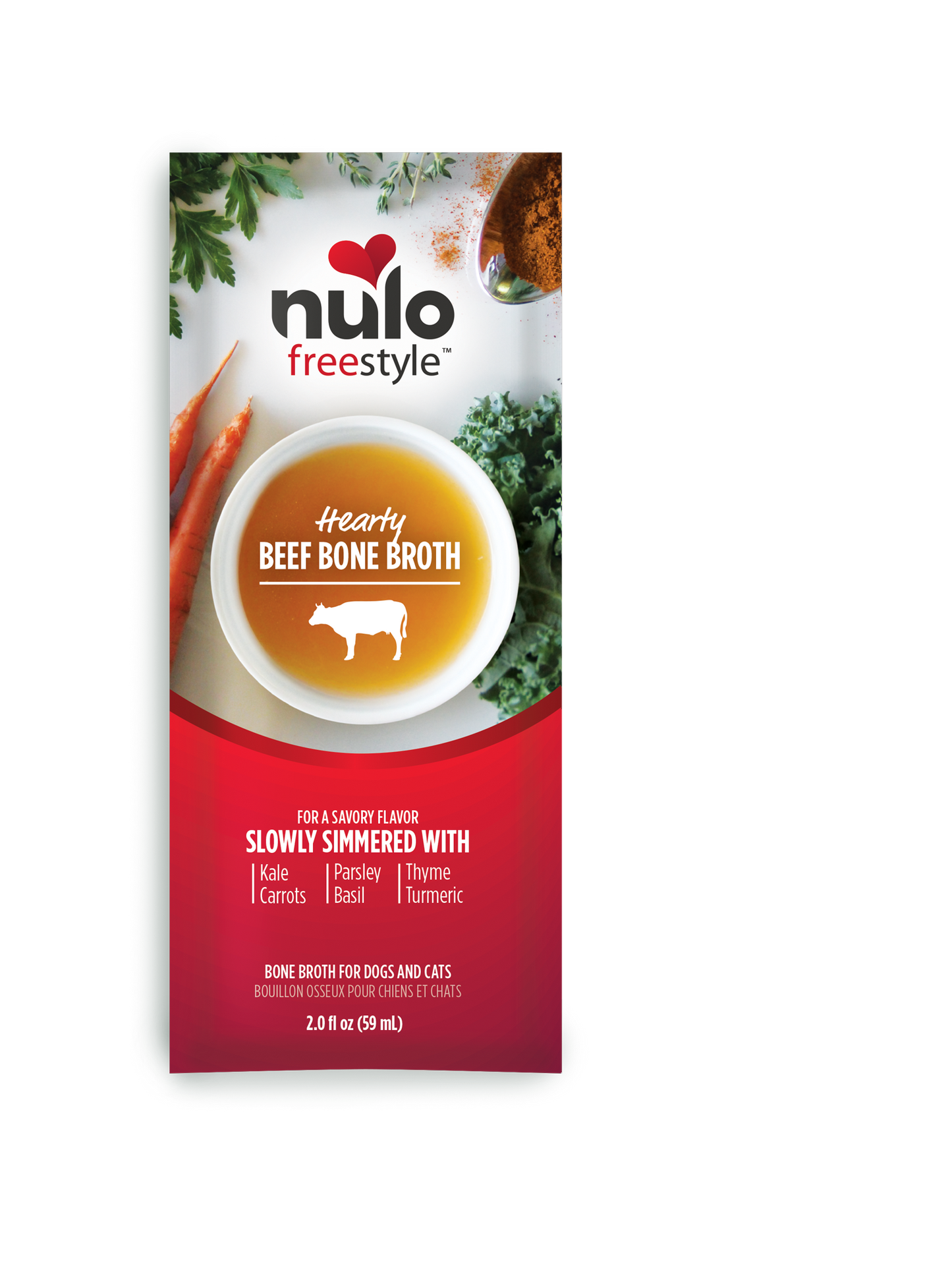 Nulo Freestyle Grass-Fed Beef Bone Broth Dog & Cat Food Topper Pouch