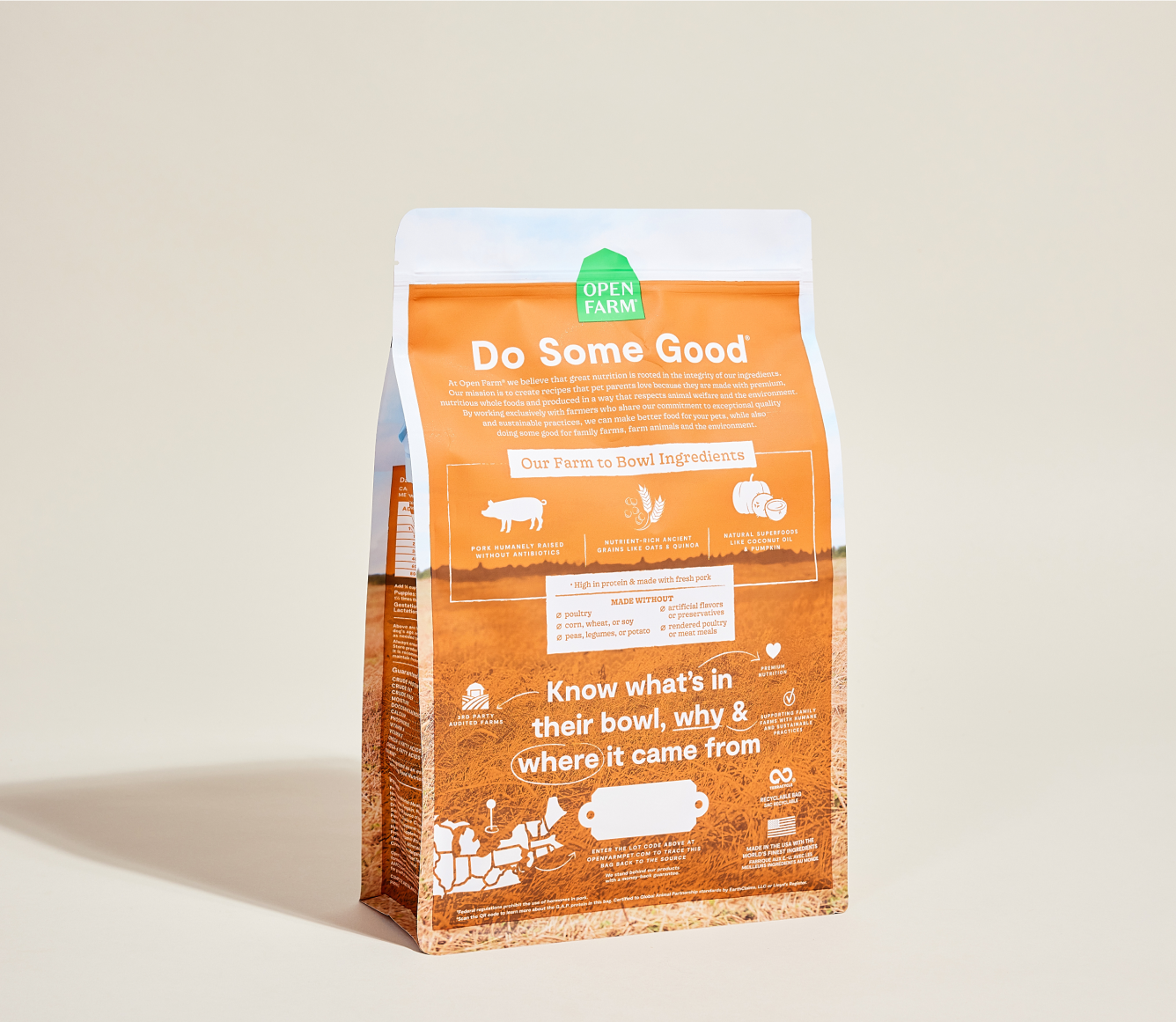 Open Farm Farmer's Table Pork & Ancient Grains Dog Kibble