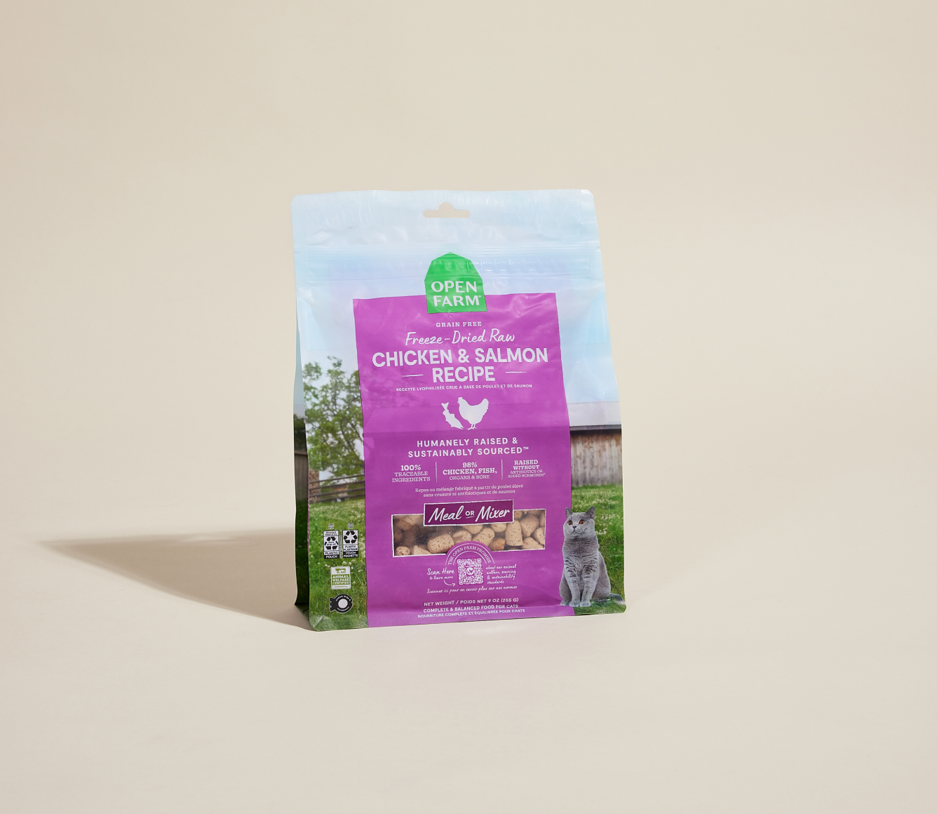 Open Farm Pet Chicken & Salmon Freeze Dried Raw Morsels for Cats