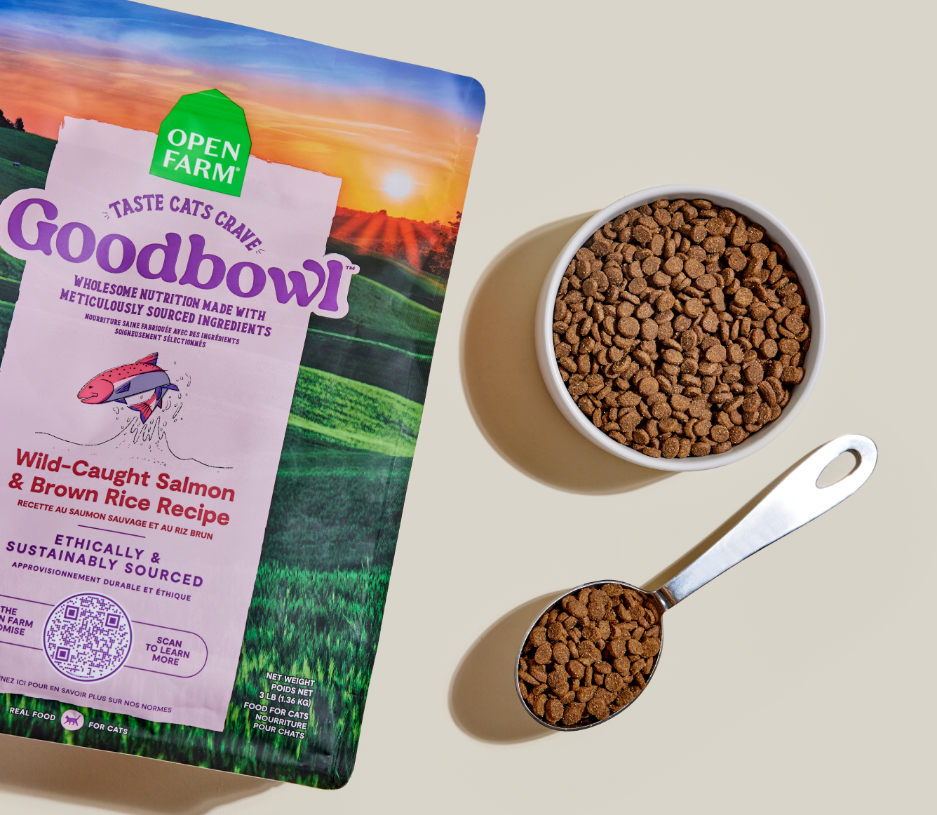 Open Farm Goodbowl Wild-Caught Salmon & Brown Rice Cat Kibble