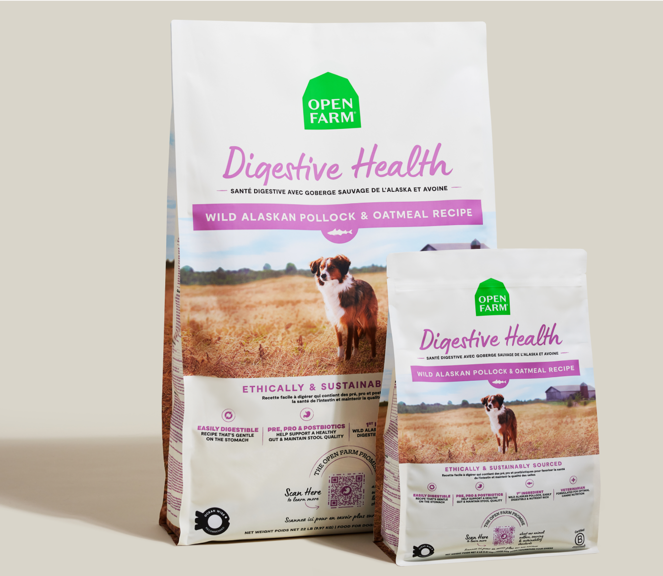 Open Farm Pollock & Oatmeal Digestive Health Dog Kibble