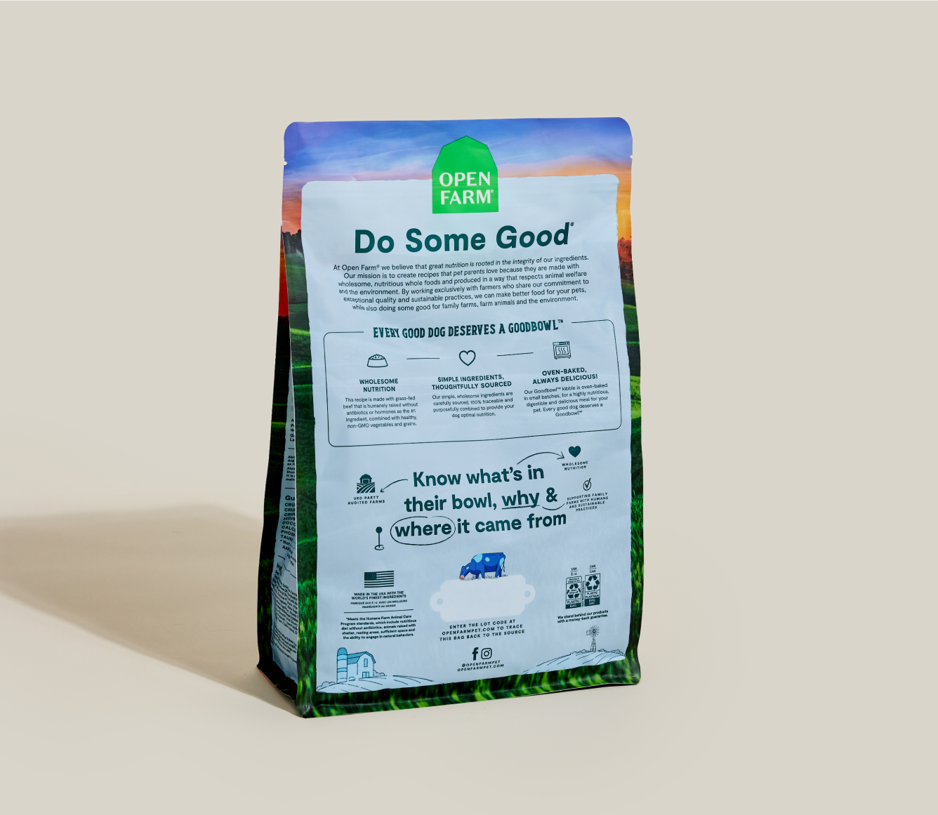 Open Farm Goodbowl Grass-Fed Beef & Brown Rice Dog Kibble