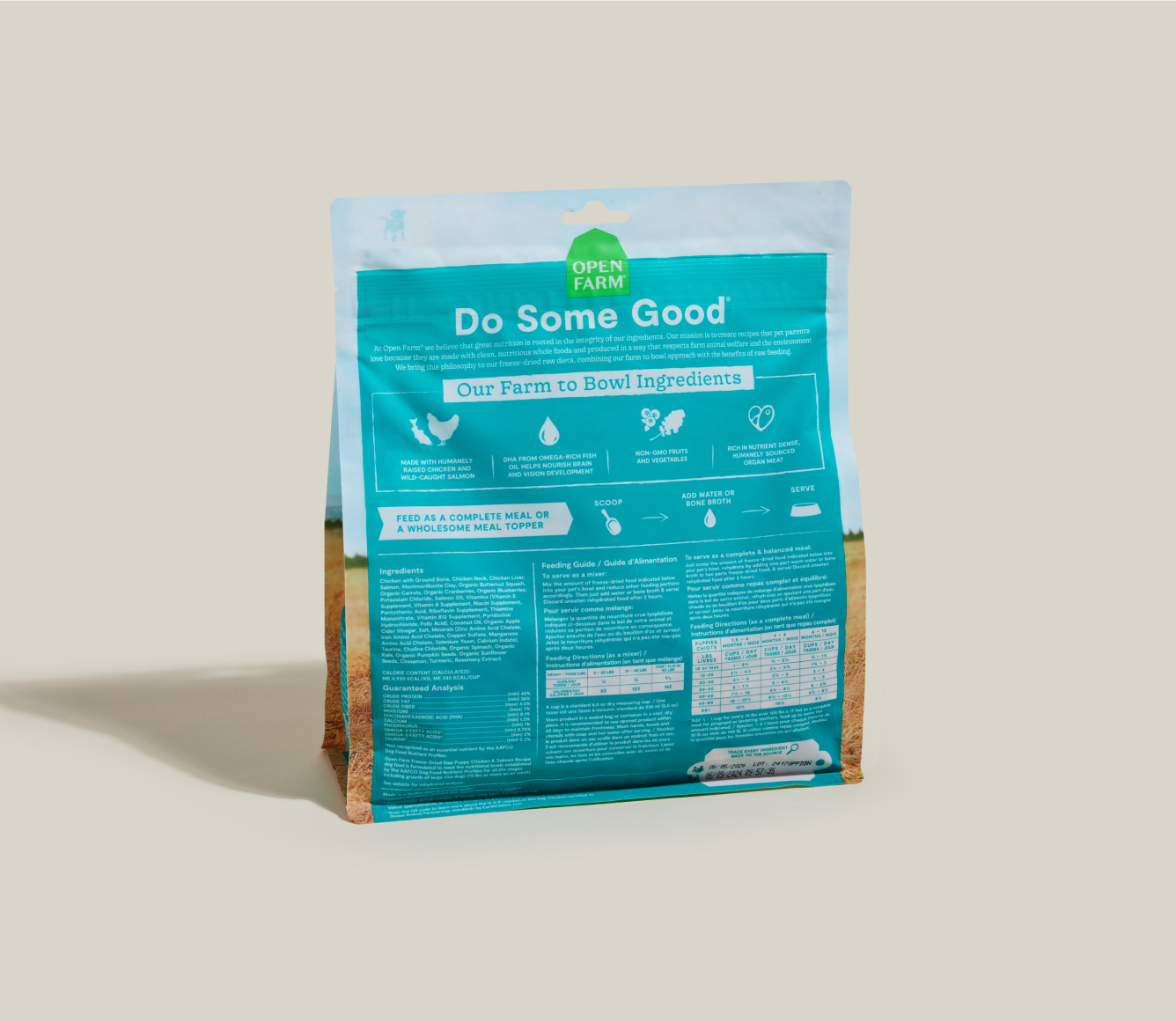 Open Farm Chicken & Salmon Freeze Dried Raw Morsels for Puppies