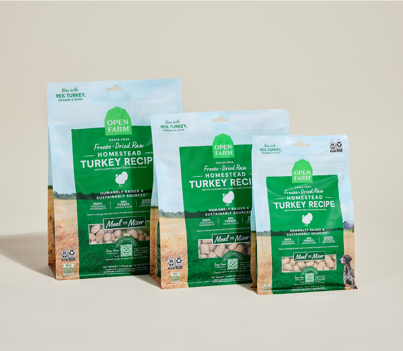 Open Farm Pet Homestead Turkey Freeze Dried Raw Morsels for Dogs