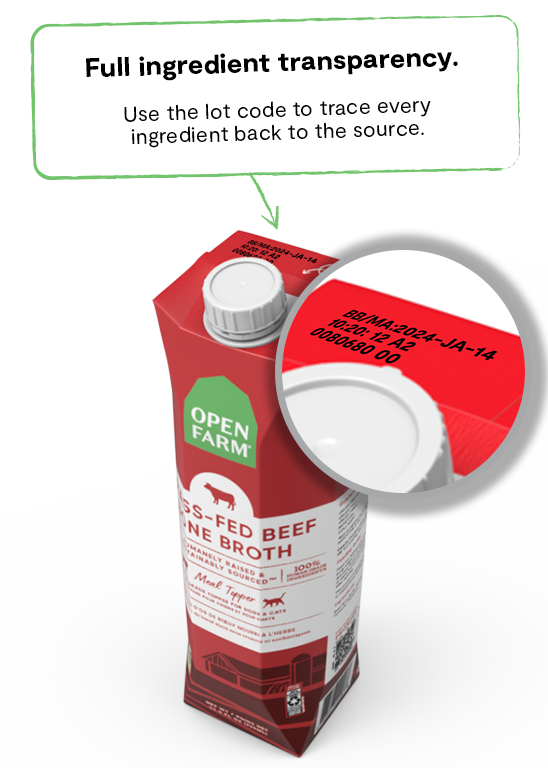 Open Farm Grass-Fed Beef Bone Broth For Cats