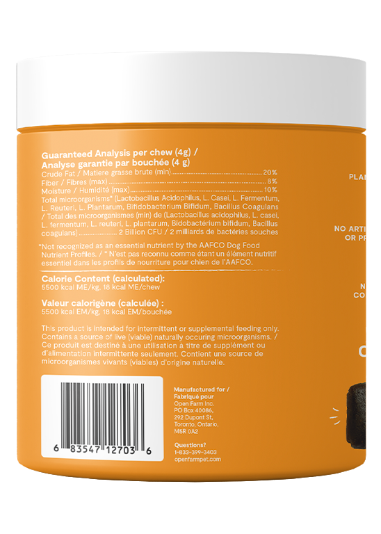 Open Farm Probiotic Food Supplement Chews for Dogs