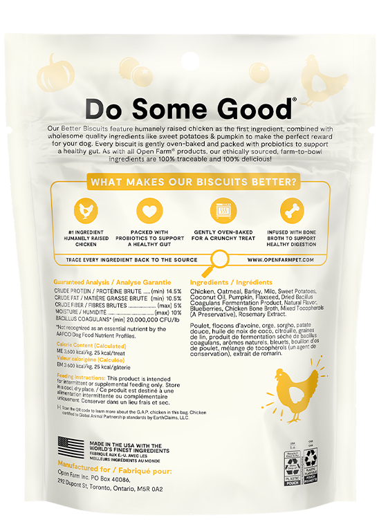 Open Farm Better Biscuits Chicken & Oatmeal Recipe