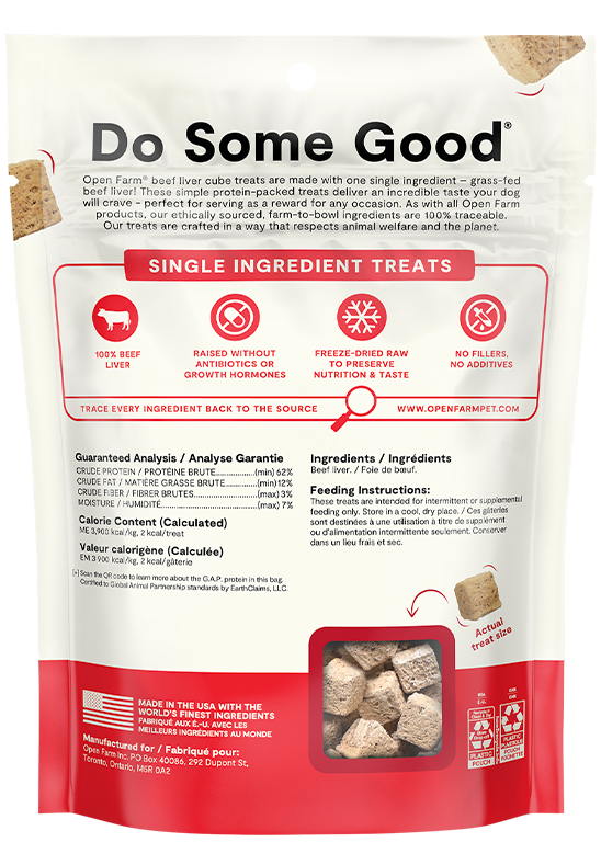 Open Farm Freeze Dried Raw Single Ingredient Beef Liver Treat