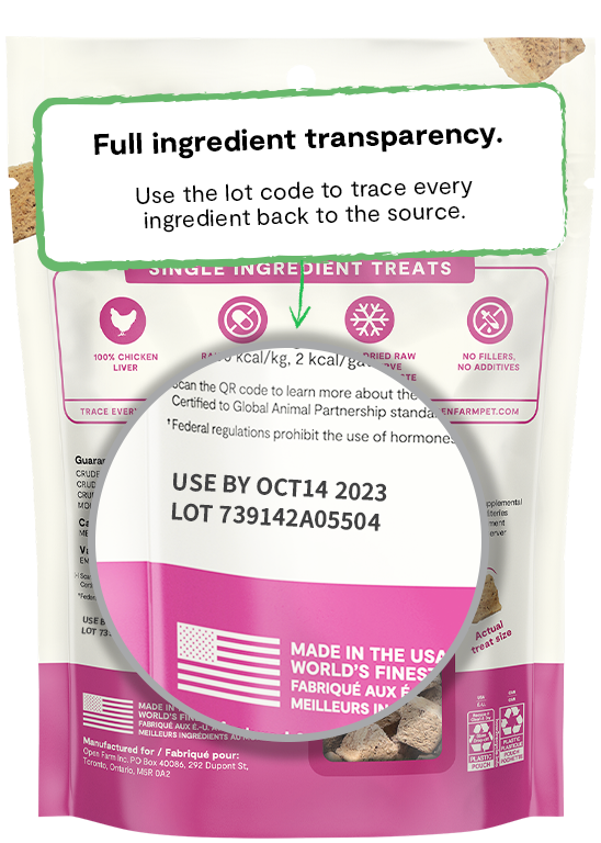 Open Farm Freeze Dried Raw Single Ingredient Chicken Liver Treat