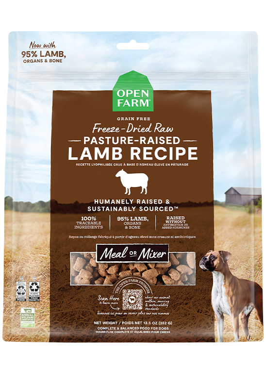 Open Farm Pet Pasture-Raised Lamb Freeze Dried Raw Morsels for Dogs
