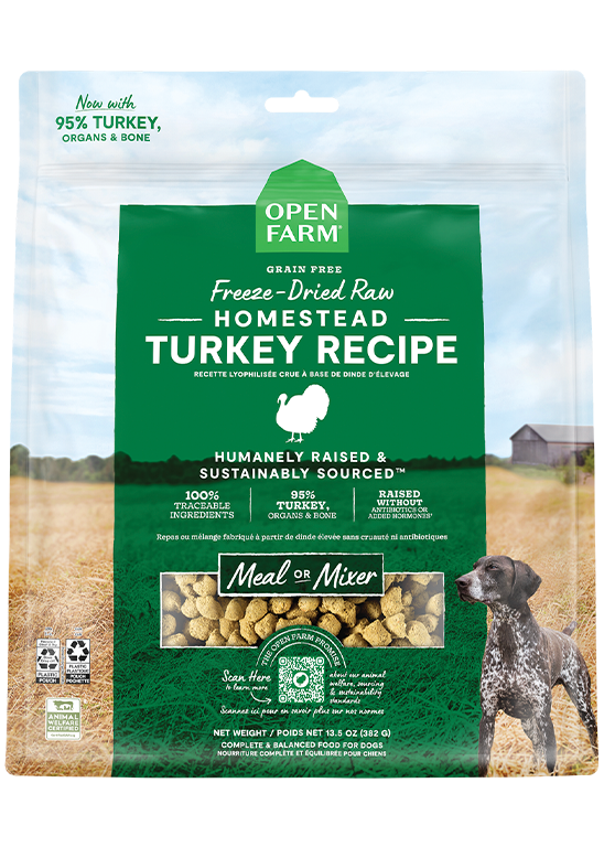 Open Farm Pet Homestead Turkey Freeze Dried Raw Morsels for Dogs