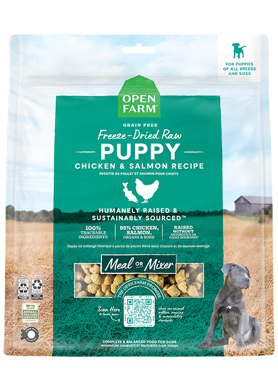 Open Farm Chicken & Salmon Freeze Dried Raw Morsels for Puppies