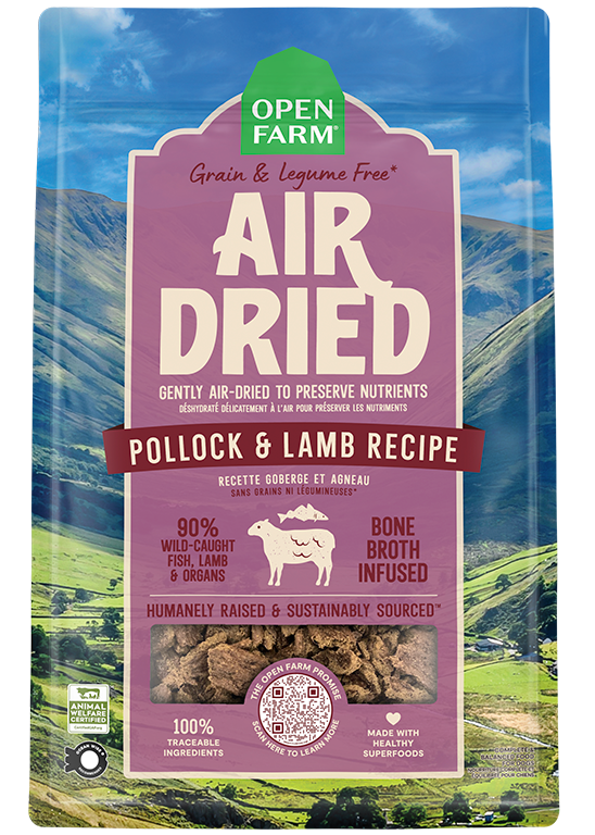 Open Farm Pollock & Lamb Air Dried Recipe for Dogs