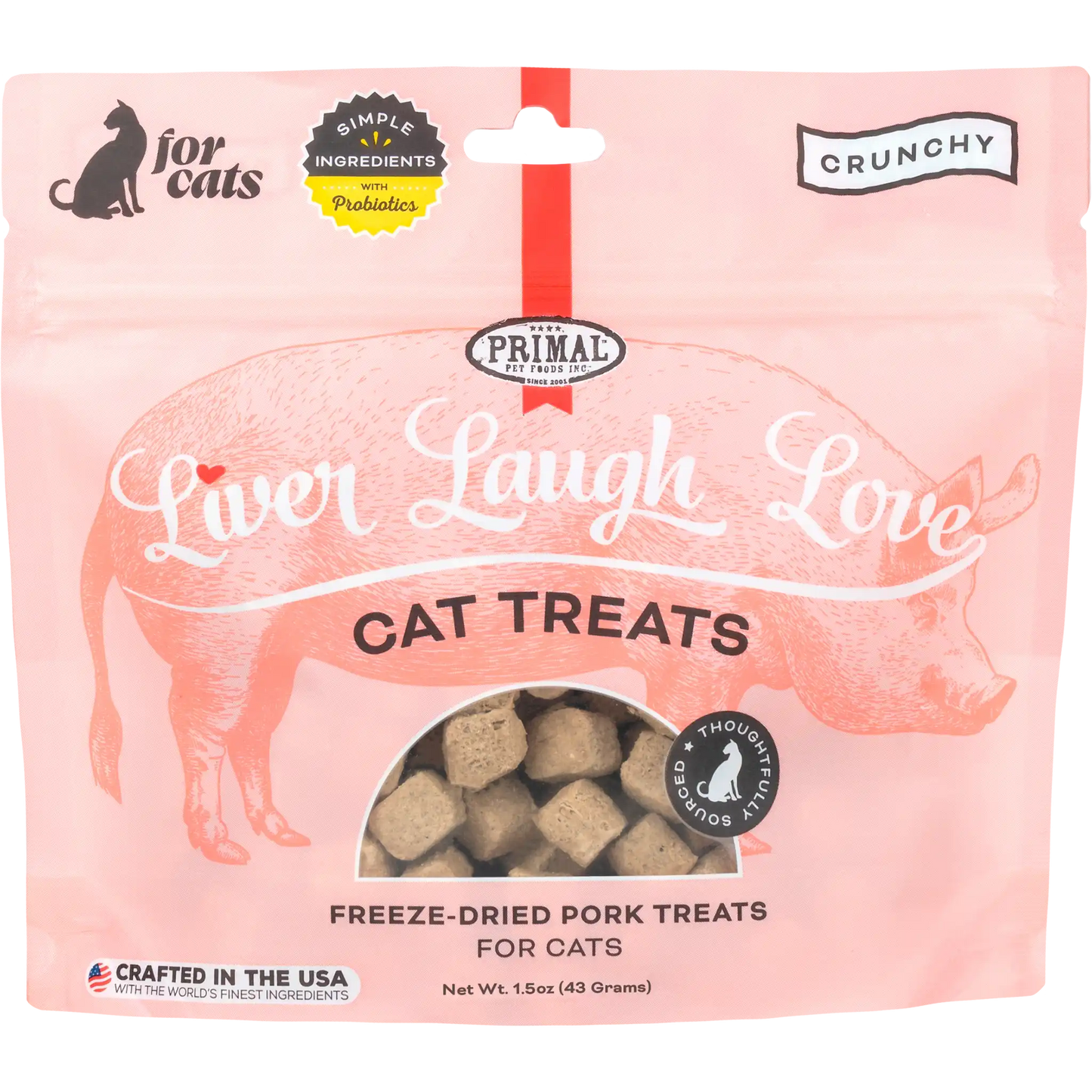 Primal Liver Laugh Love Freeze-Dried Treats for Cats - Pork Liver Recipe