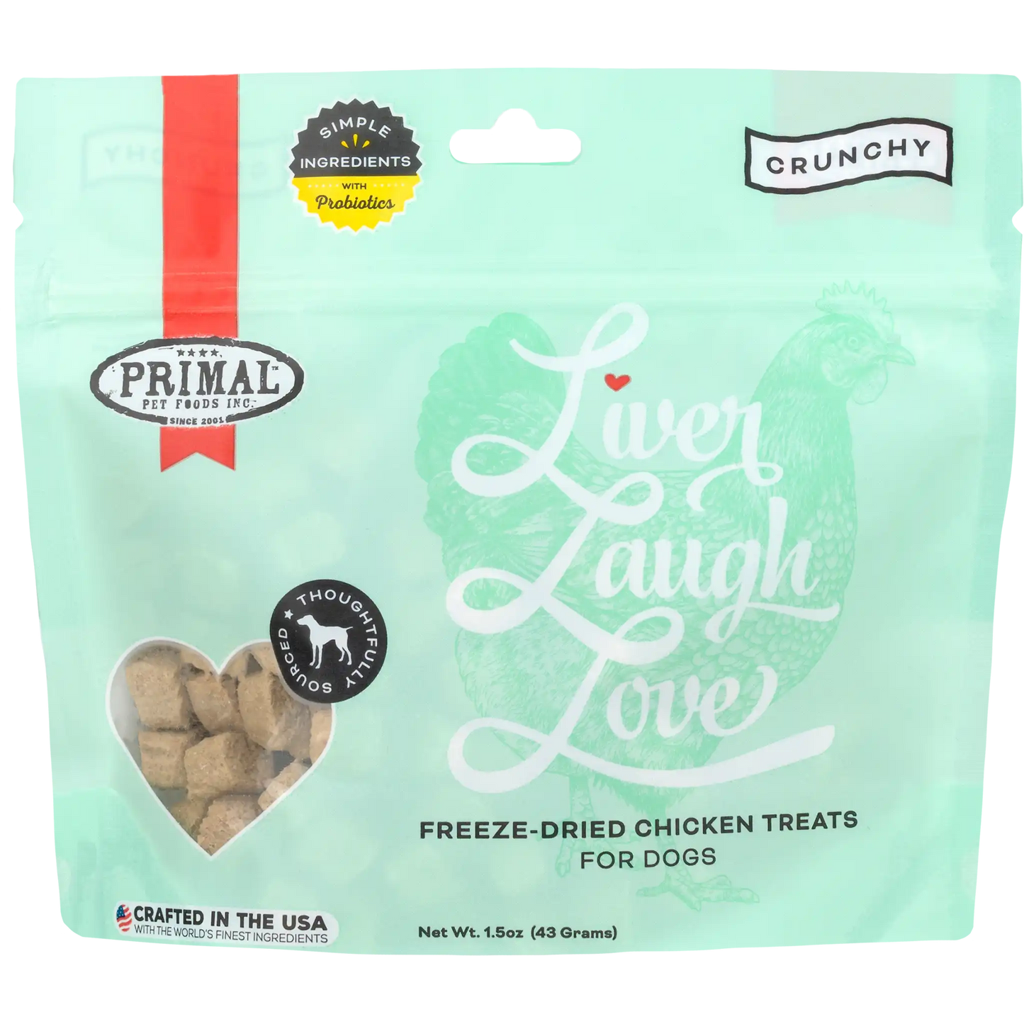 Primal Liver Laugh Love Freeze-Dried Treats for Dogs - Chicken Liver Recipe