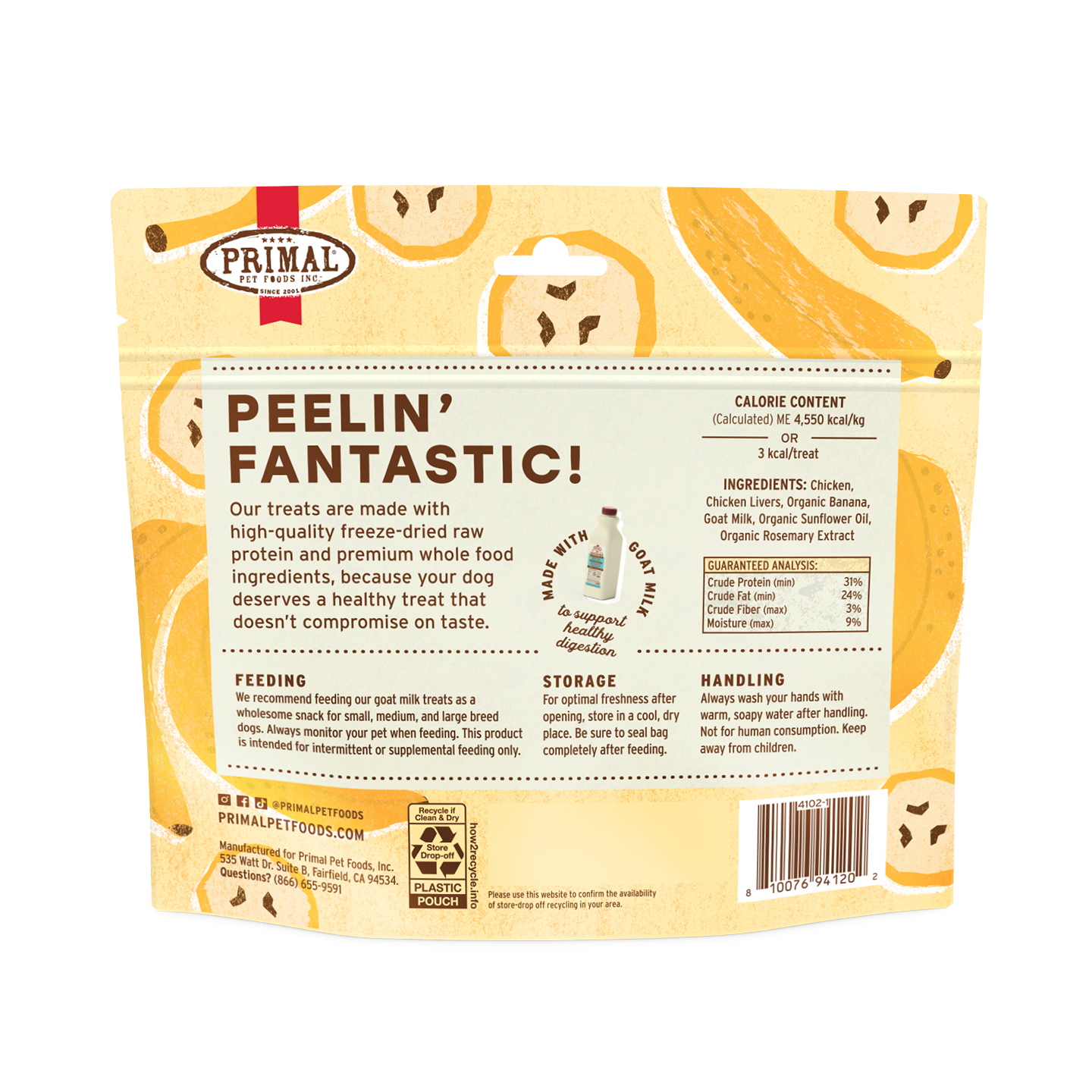 Primal Canine Chicken Peelin' Fantastic 2oz/10 count